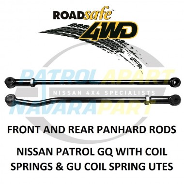 ROADSAFE Heavy Duty Panhard Rod PAIR for Nissan Patrol GQ, GU UTE Front & Rear