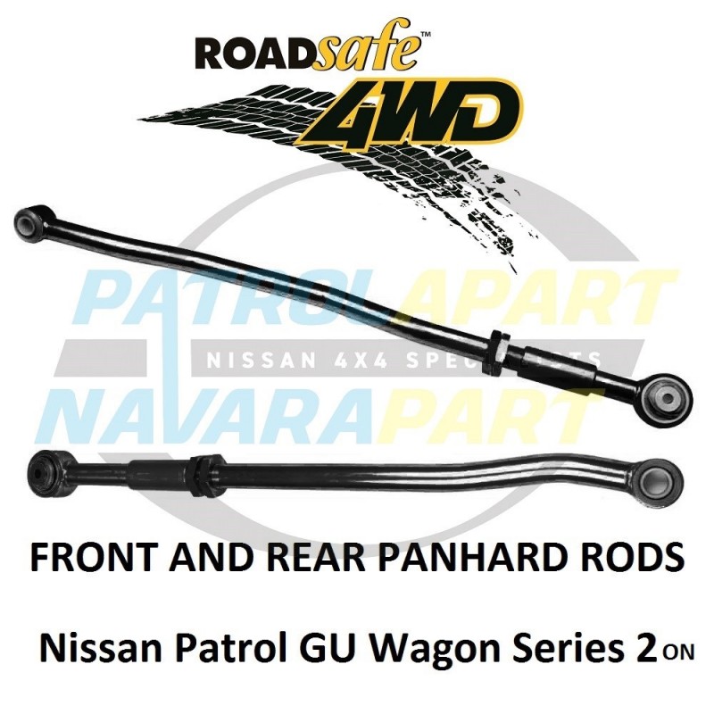 F+ R Heavy Duty Adjustable Panhard Rod PAIR suits Nissan Patrol Wagon GU2+