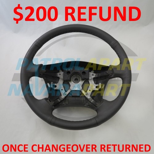 Nissan Patrol GU 3 Reconditioned Steering Wheel Grey Leather C/O