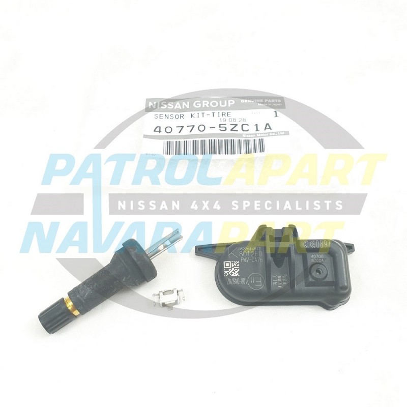 Genuine Nissan Patrol Y62 Tyre Pressure Monitor Sensor & Valve with Clip (TPMS)