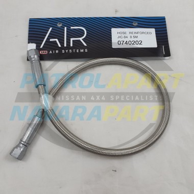 ARB Stainless Braided Hose 50cm Compressor to Remote Outlet Fitting