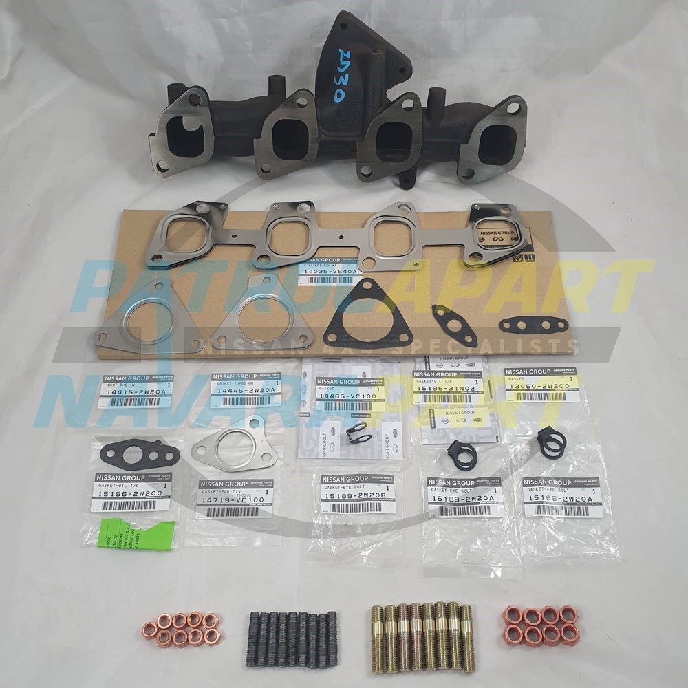 ZD30 Manifold & Genuine Gasket Kit with NonGen Studs & Nuts Suits