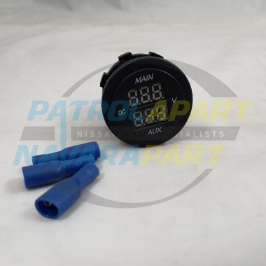 Baintech Dual Volt Meter 12V Main AUX Battery Monitor for 4WD 4x4