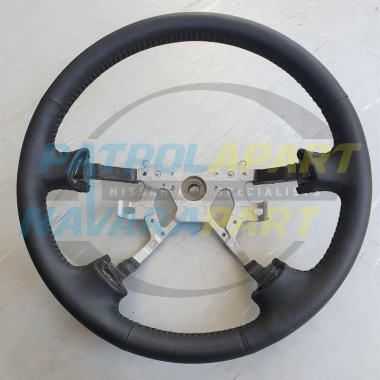Black Leather Steering Wheel for Nissan Patrol GU Y61 Series 4 on