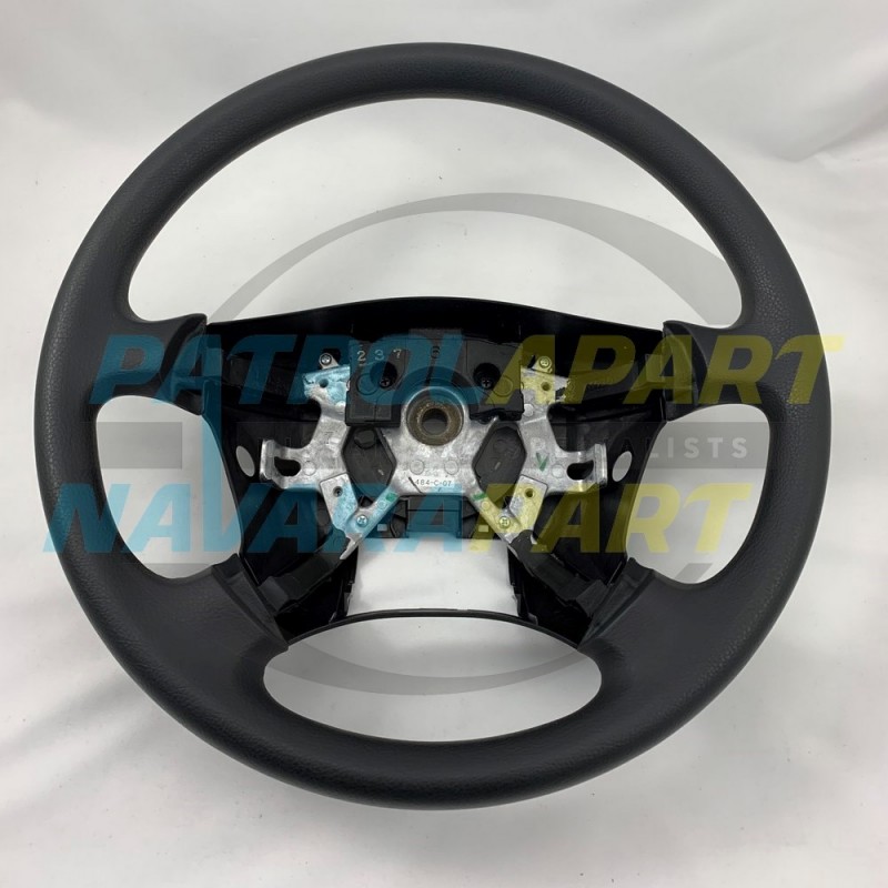 Genuine Nissan Patrol GU Y61 Series 4 onward Black NON-Leather Steering Wheel