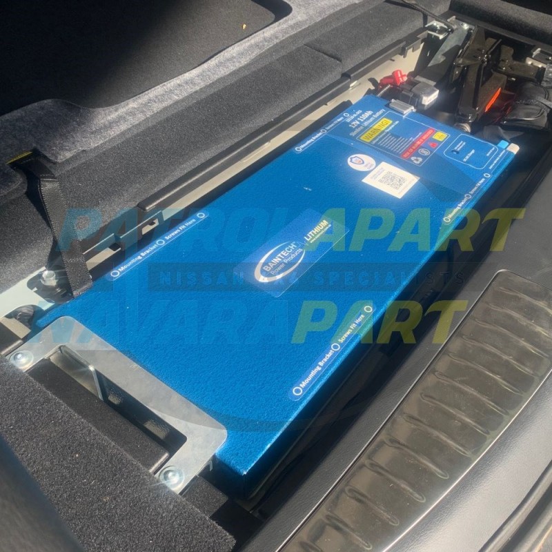 Slimline Lithium Underfloor Battery Tray for Nissan Patrol Y62 Cargo Area