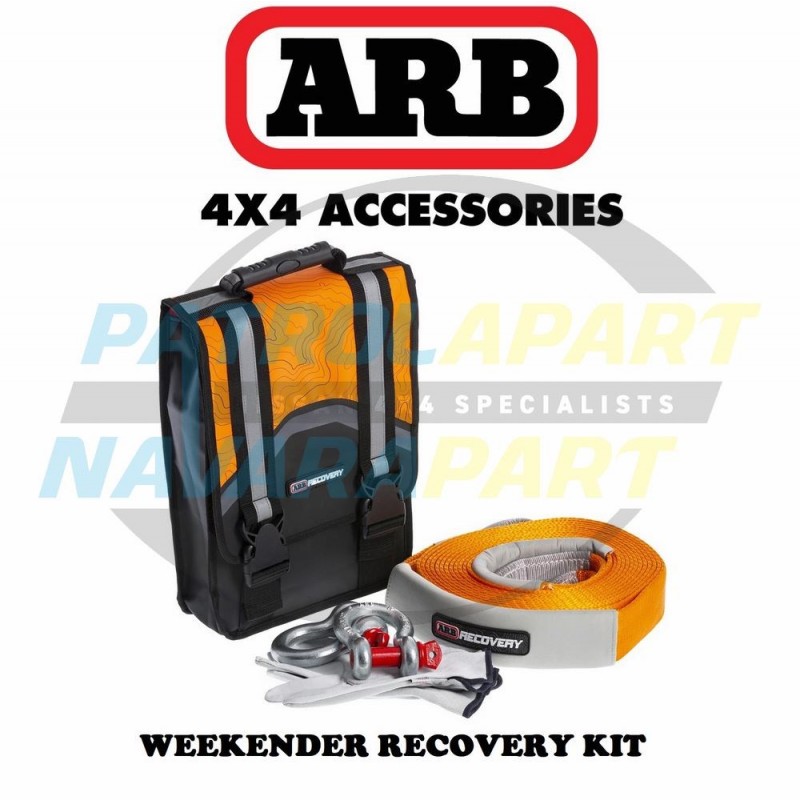 ARB Weekender Recovery Kit with Bag, Snatch Strap, Gloves & 2 x 4.75t Shackles