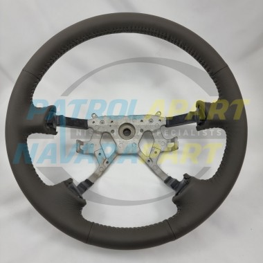 Grey Leather Steering Wheel for Nissan Patrol GU Y61 Series 3