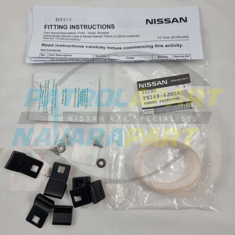 Genuine Nissan Patrol Y62 Series 5 11/2019 onwards Bonnet Protector Fit Kit