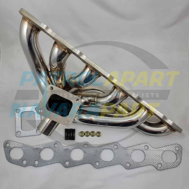 Polished Stainless Turbo Exhaust Manifold with T4 flange for Nissan Patrol TB48