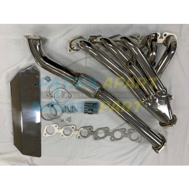 Polished Stainless Exhaust Headers & Heat Shield for Nissan Patrol TB48