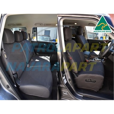 Supafit Seat Cover For Nissan Patrol Y62 Ti in  Black Canvas