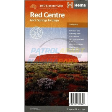 Red Centre Map Hema Maps - Alice Springs to Uluru