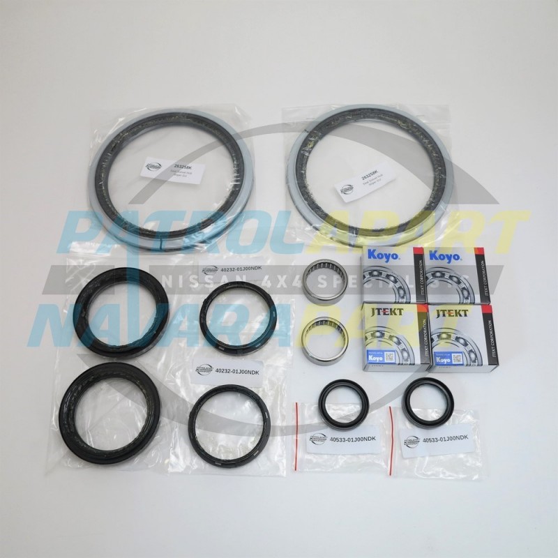 Front Axle Swivel Hub Rebuild Kit With Japanese Bearings and Seals For Nissan Patrol GU