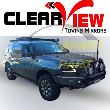 Clearview Next Gen Mirror Pair For Nissan Patrol Y62 No Snorkel (Black, Power Fold, Heated, Electric, Indicator, Camera)