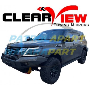 Clearview Next Gen Mirror Pair For Nissan Patrol Y62 No Snorkel (Chrome, Power Fold, Heated, Electric, Indicator, Camera)