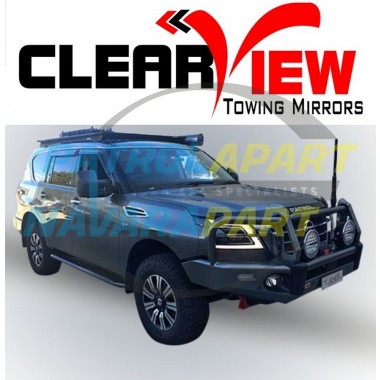 Clearview Next Gen Mirror Pair For Nissan Patrol Y62 No Snorkel (Black, Heated, Electric, Indicator, Camera)