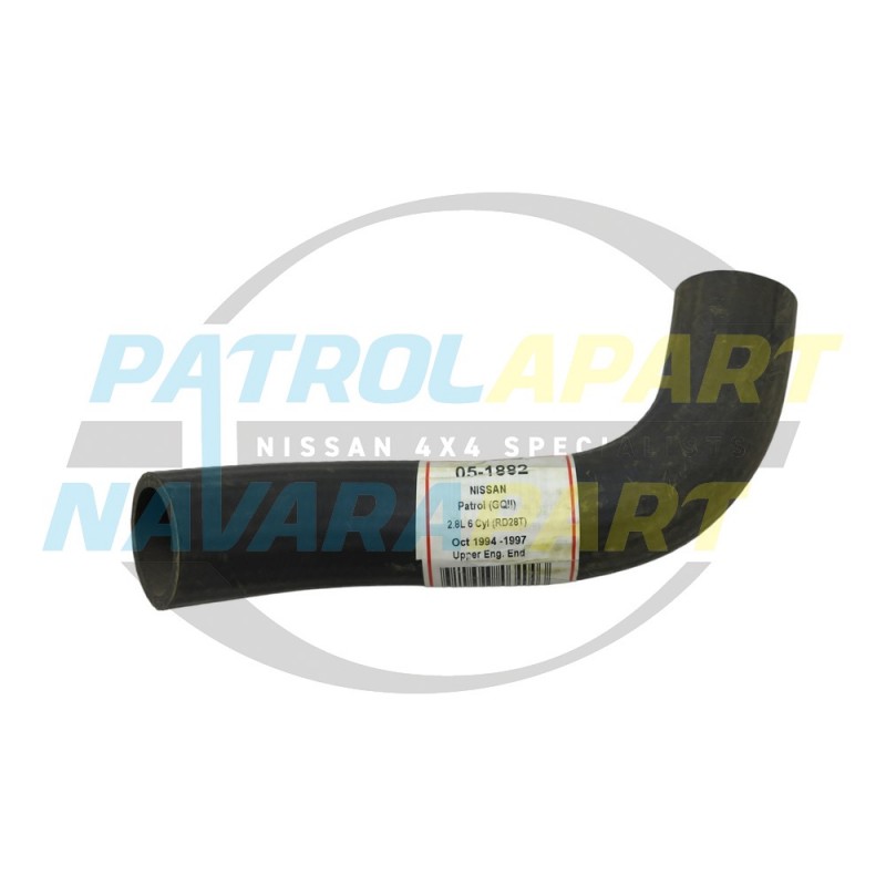 Upper Radiator Hose at Engine End Suits Nissan Patrol GQ Y60 RD28T