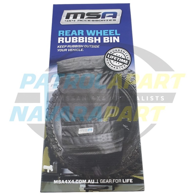 MSA Rear Wheel Rubbish Bin suits Nissan Patrol GQ GU Y62 Toyota NEW MODEL