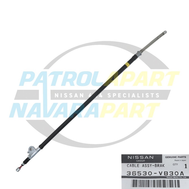 Genuine Nissan Patrol GU Ute Lower Handbrake Cable Leaf Cab Only