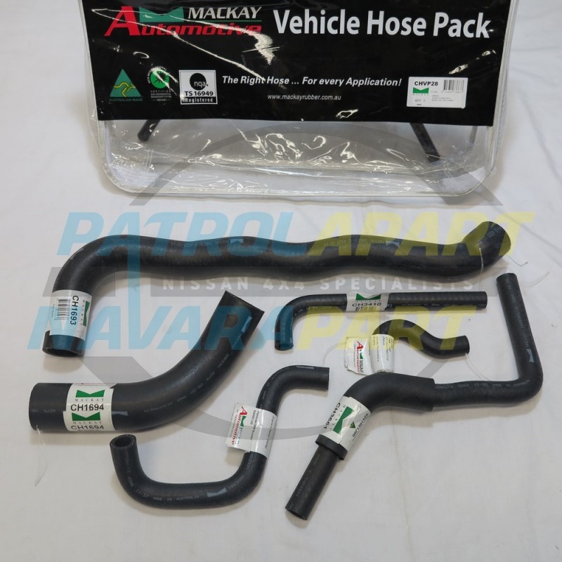 Mackay Heater / Radiator Hose kit for Nissan GQ Patrol TB42 Carby Petrol