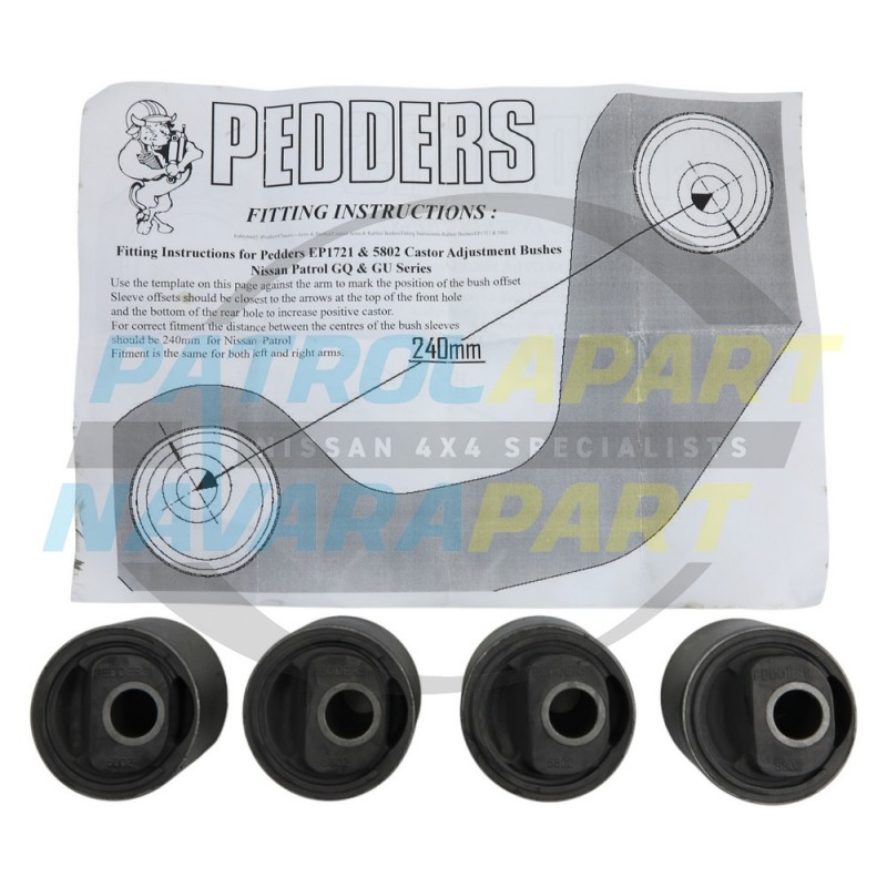 Nissan Patrol GQ GU Radius Arm Offset Castor Correction Bushes **Rubber**