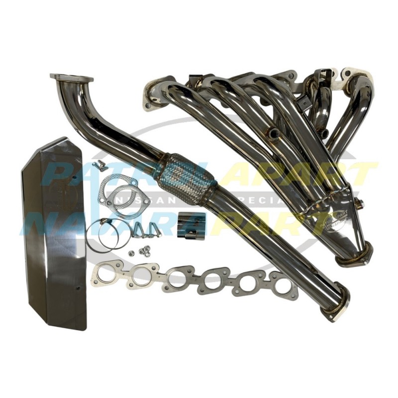 Polished Stainless Exhaust Headers & Heat Shield for Nissan Patrol TB48