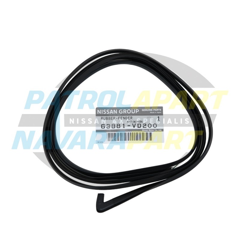 Genuine Nissan Patrol Y61 GU4 Series 4 LH Front Flare Seal Black