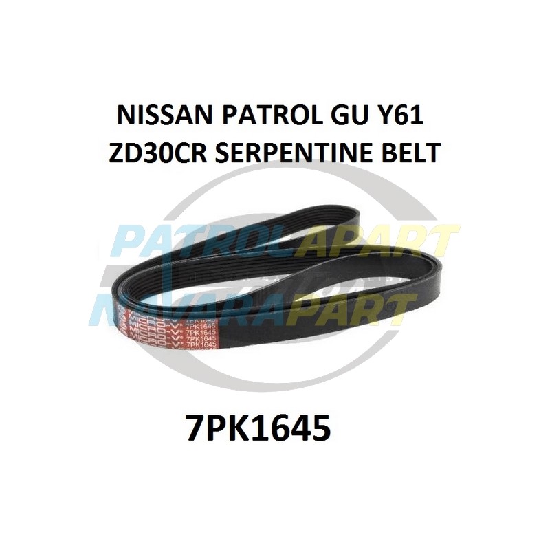 Gates Engine Serpentine Fan Belt for Nissan Patrol GU ZD30CR 2007 on