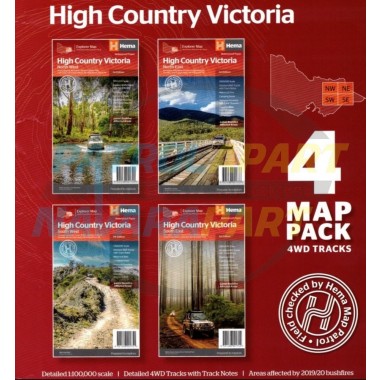 Hema High Country Victoria Map Pack 4 Maps NW NE SW SE & Wallet