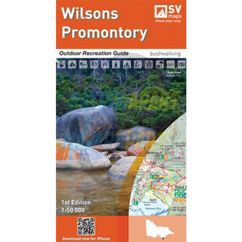 Spatial Vision Wilsons Promontory Outdoor Recreation Guide Map for Walking / Riding / Camping