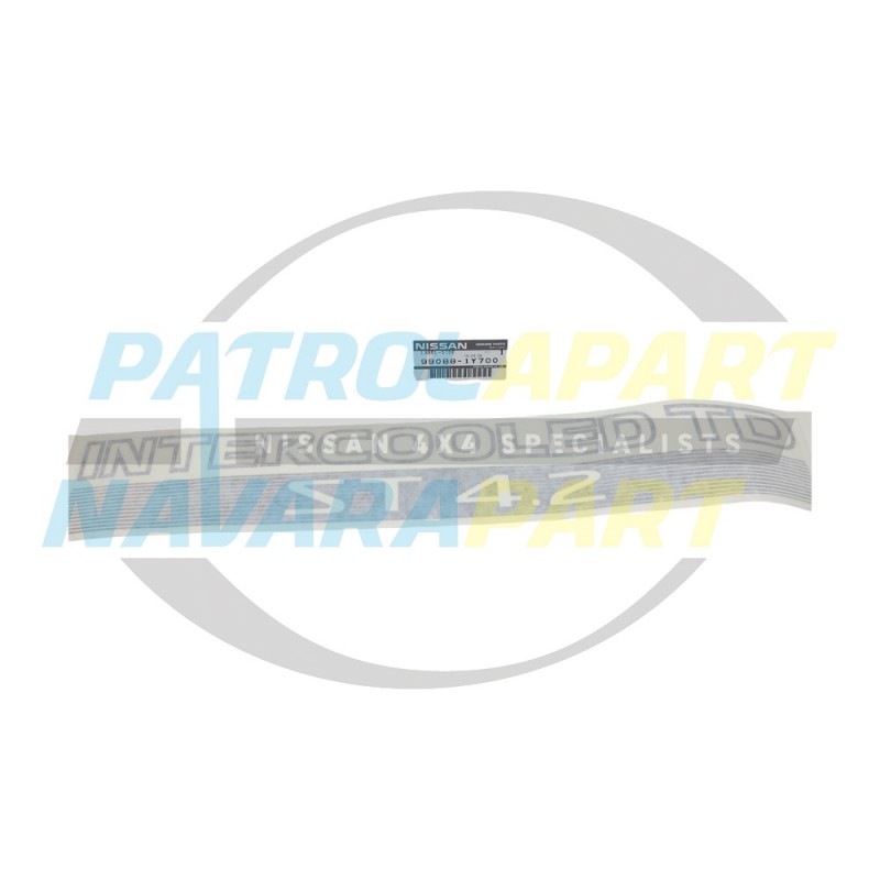 Genuine Nissan Patrol GU Front Door Decal Sticker 4.2 Intercooled ST TD42