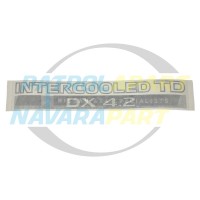 Genuine Nissan Patrol GU Front Door Decal Sticker 4.2 Intercooled DX TD42