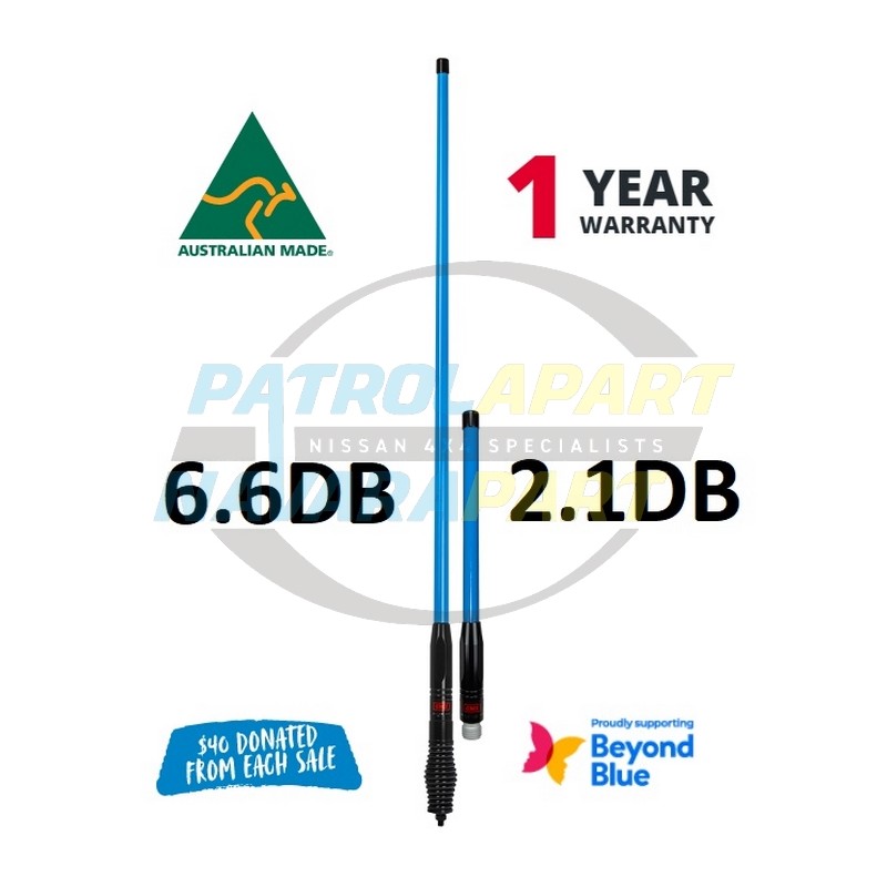 GME Beyond Blue Foundation 2.1DBI & 6.6DBI GAIN Blue Antenna AE4700 Series