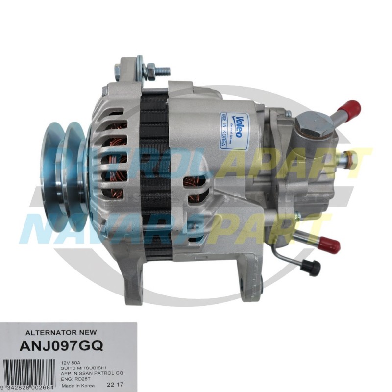 Nissan Patrol Alternator Gen Valeo 80A suits Nissan Patrol GQ Y60 RD28