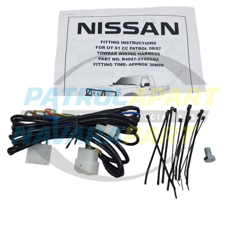 Genuine Nissan Patrol GU Y61 UTE Towbar Plug Harness After 2007