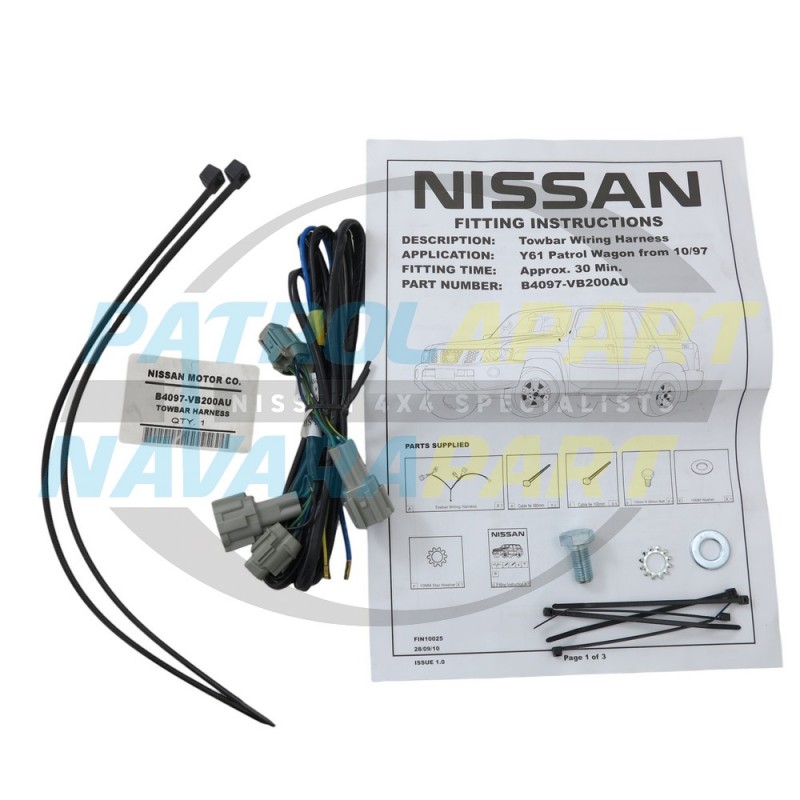 Genuine Nissan Patrol GU Y61 Towbar Plug Harness