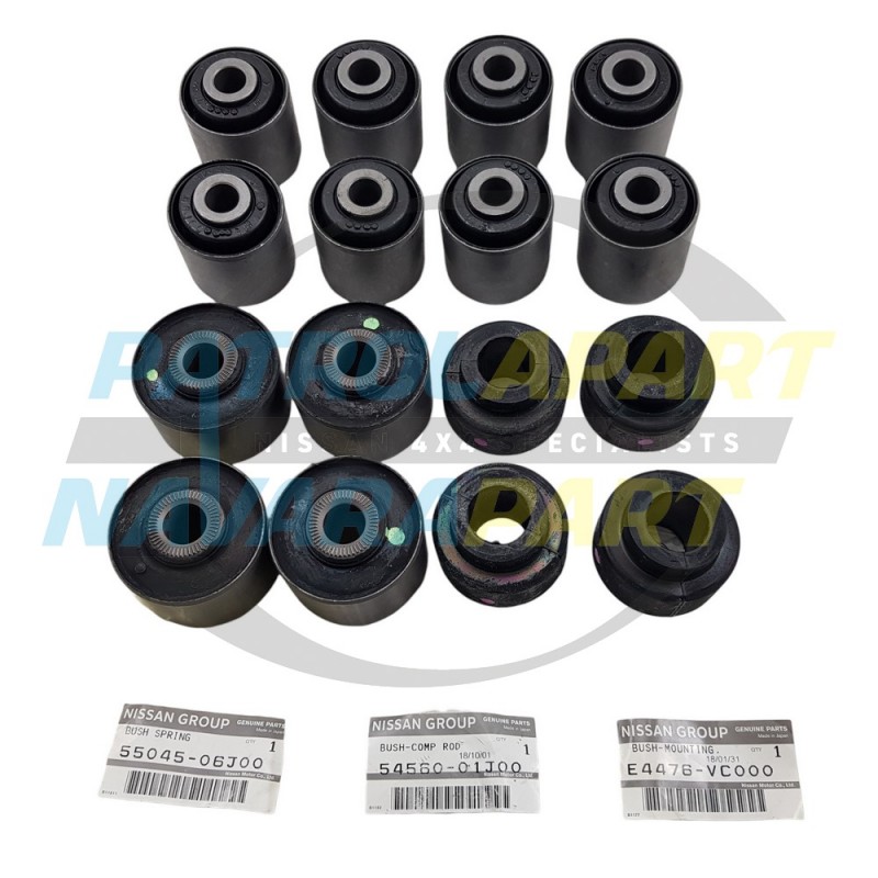 Genuine Nissan Patrol GQ GU Front Radius & Rear Trailing Arms Bush Set Kit