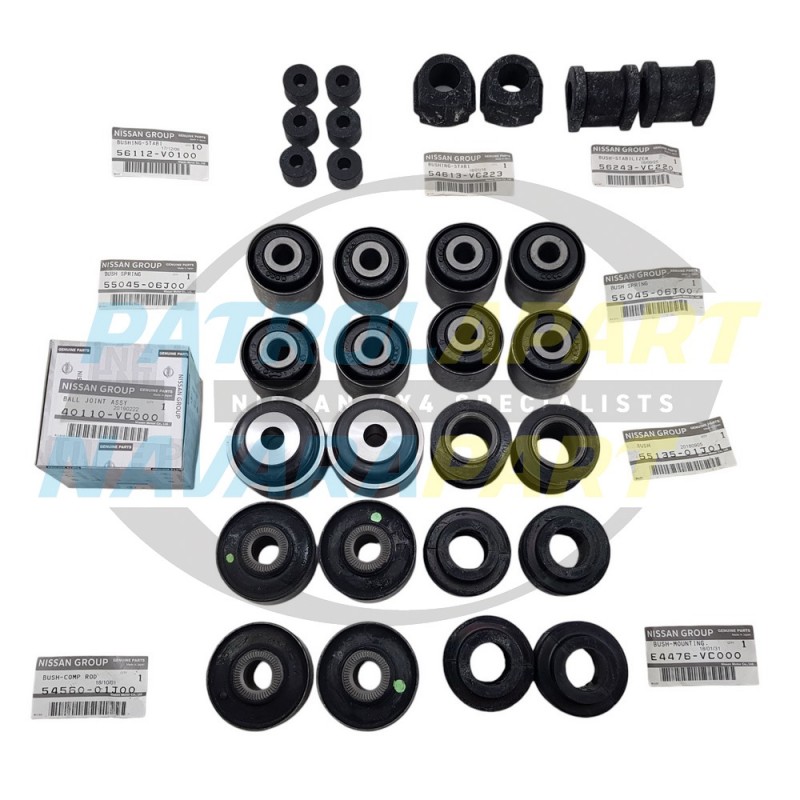 Genuine Nissan Patrol GU Y61 Series 3-8 Wagon Suspension Bush Set Kit