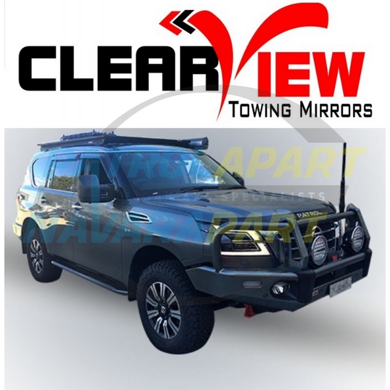 Clearview Next Gen Mirror Pair For Nissan Patrol Y62 No Snorkel (Black, Heated, Electric, Indicator)