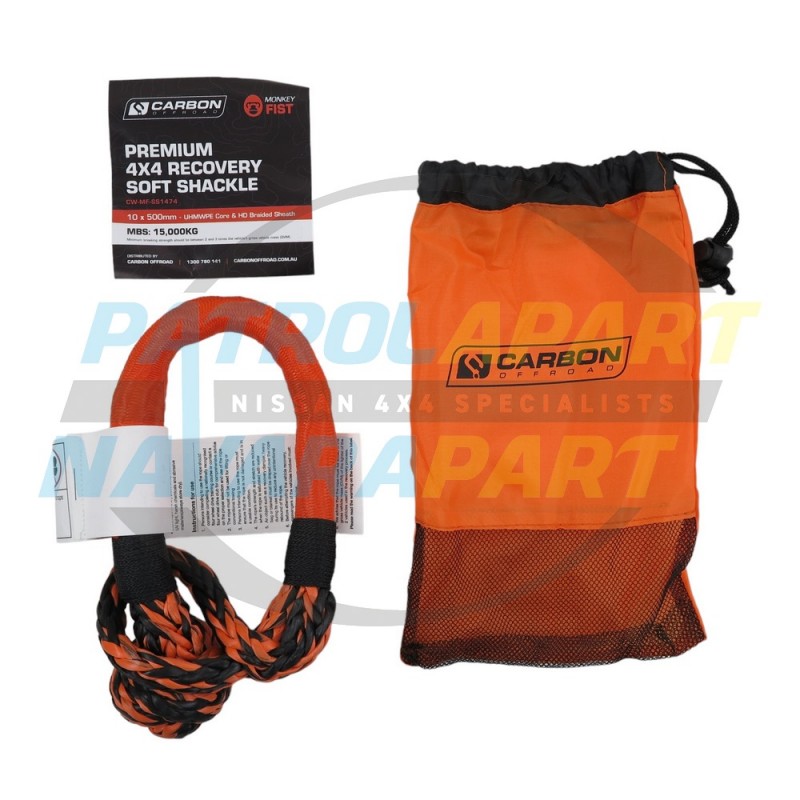 Carbon Premium Soft Shackle For 4WD 4x4 Recovery 10mm 15000kg