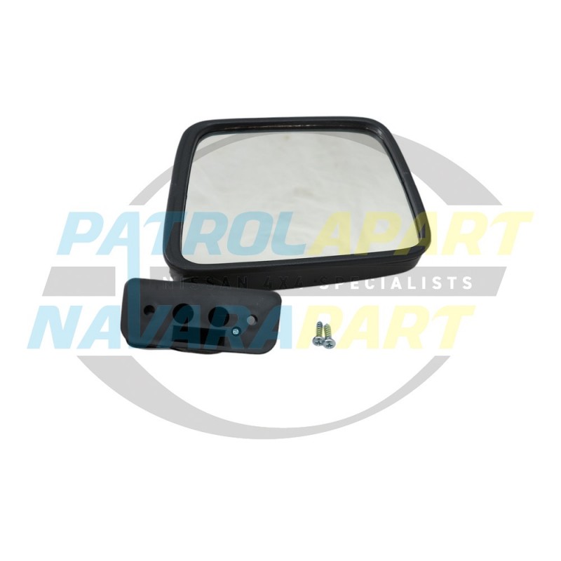 Aftermarket Manual Mirror Suits Nissan Patrol GQ Right hand Side In Black