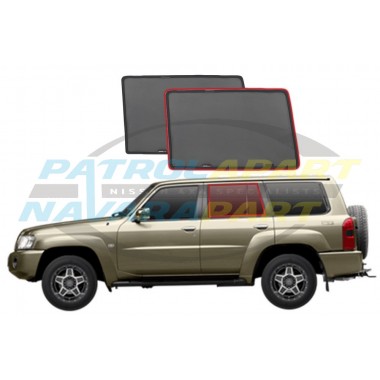 Snap Sunshade For Nissan Patrol Y61 GU 2nd Row Rear Window Set