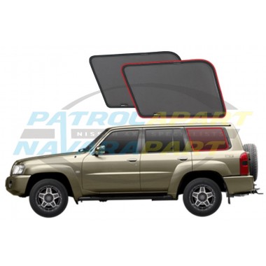 Snap Sunshade For Nissan Patrol Y61 GU 3rd Row Cargo Window Set With Rear Air