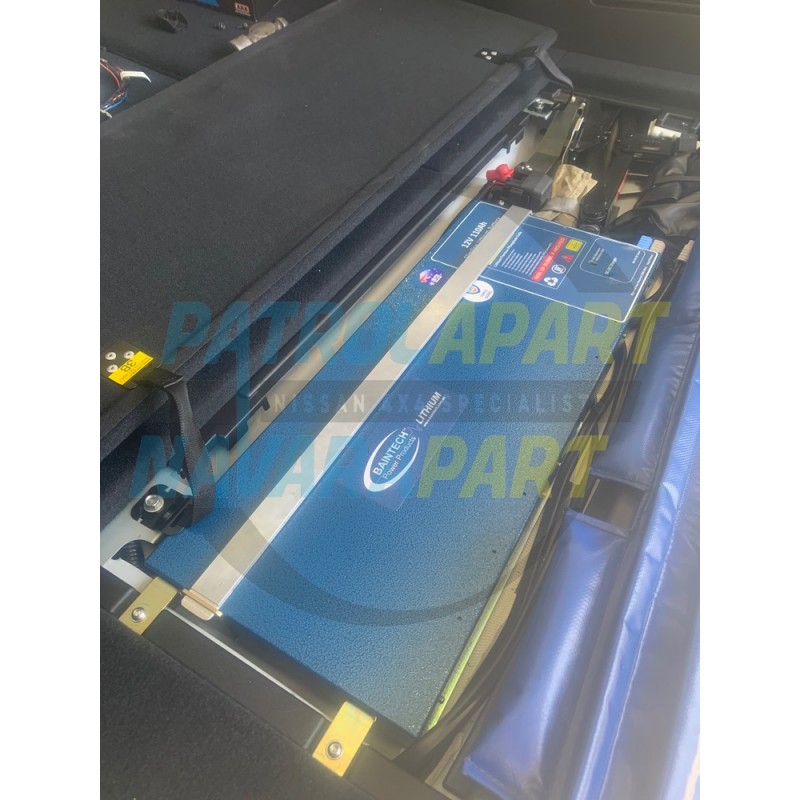 Slimline Lithium Underfloor Battery Tray for Nissan Patrol Y62 Cargo Area