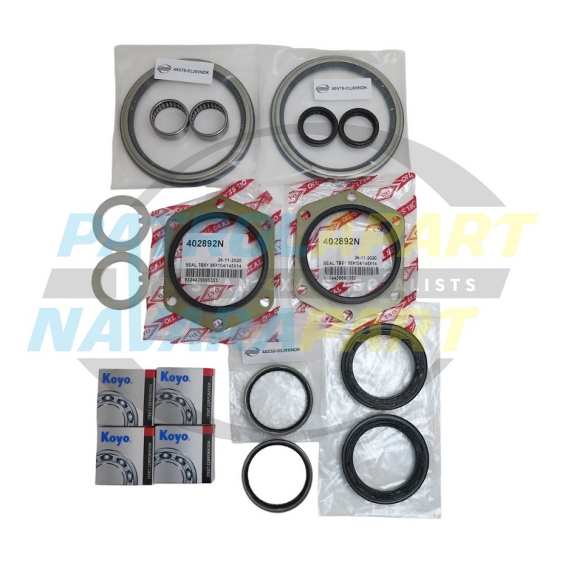 Front Axle Swivel Hub Rebuild Kit with Seals and Bearings for Nissan Patrol GQ