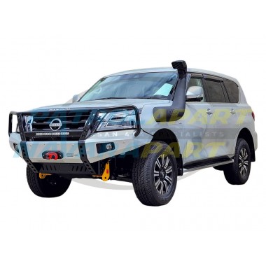 Raslarr Hooped Bullbar with Recovery Points for Nissan Patrol Y62 Series 5 Models - BLACK