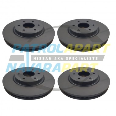 RDA Slotted and Dimpled Front Disc Brake Rotor PAIR For Nissan Patrol Y62