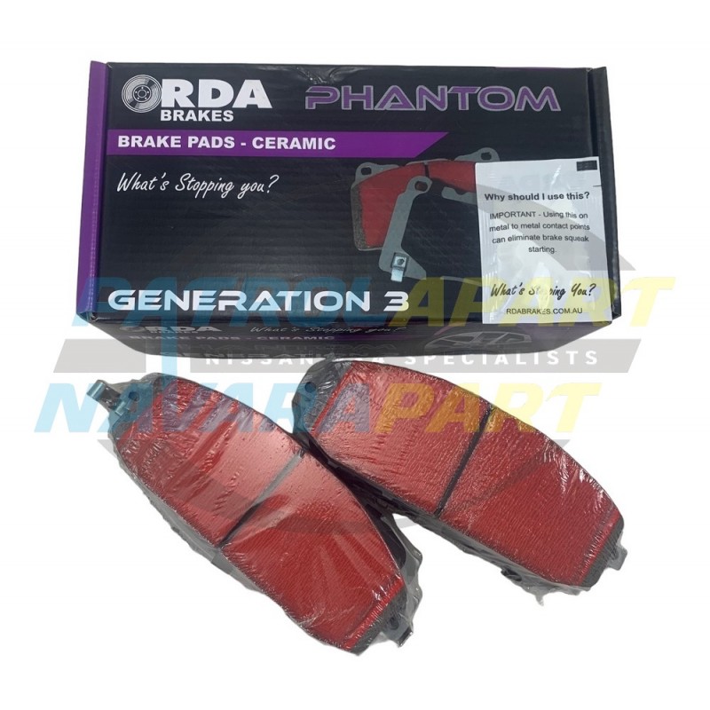 RDA Phantom Premium Ceramic Front Brake Pads Set suits Nissan Patrol GU Y61