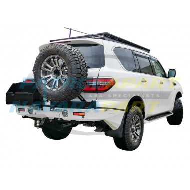 Raslarr Rear Bar for Nissan Patrol Y62 Series 5 with RH Tyre Carrier Colour QAC White